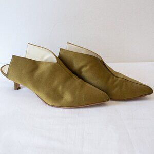 Tibi Olive Green Mules